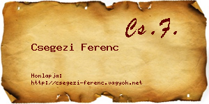 Csegezi Ferenc névjegykártya