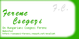 ferenc csegezi business card